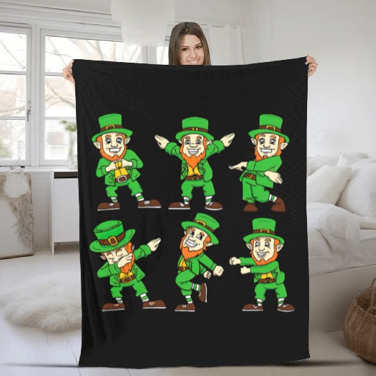 Dancing Leprechauns St Patrick'S Day Fleece Blankets