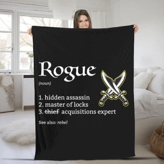 Rogue Class Definition Dungeons And Rpg Dragons Fleece Blankets