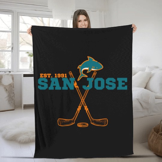 San Jose Est 1991 Sports Team Novelty Athletic Fleece Blankets