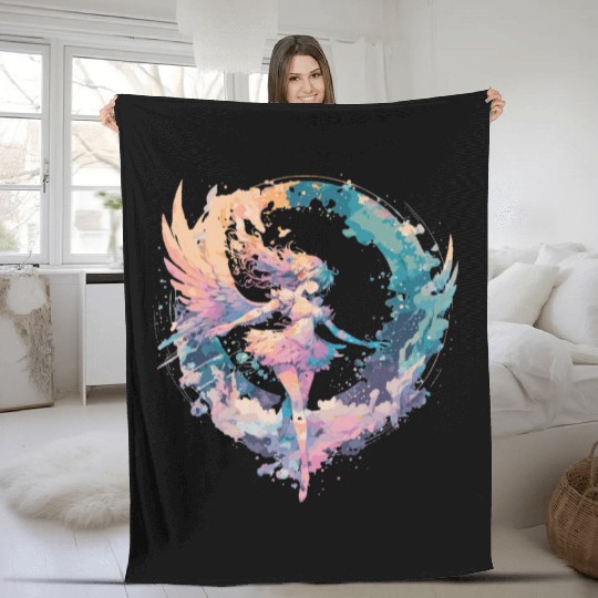 Watercolor Fairy Girls Fairycore Pastel Goth Butte Fleece Blankets