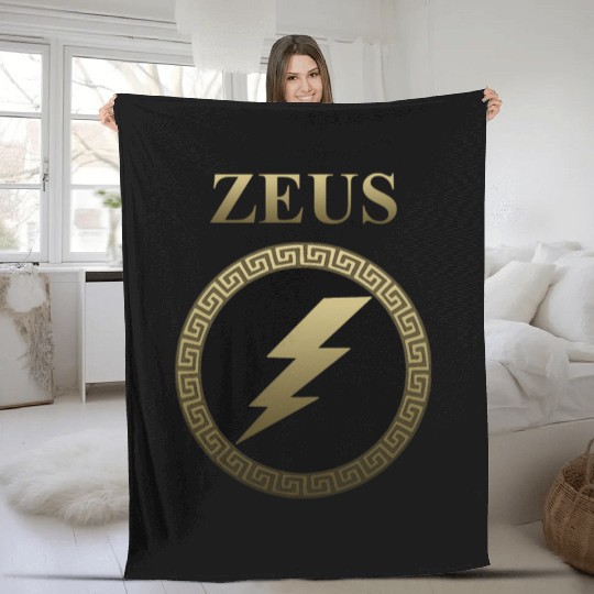 Zeus Ancient Greek God Thunderbolt Fleece Blankets