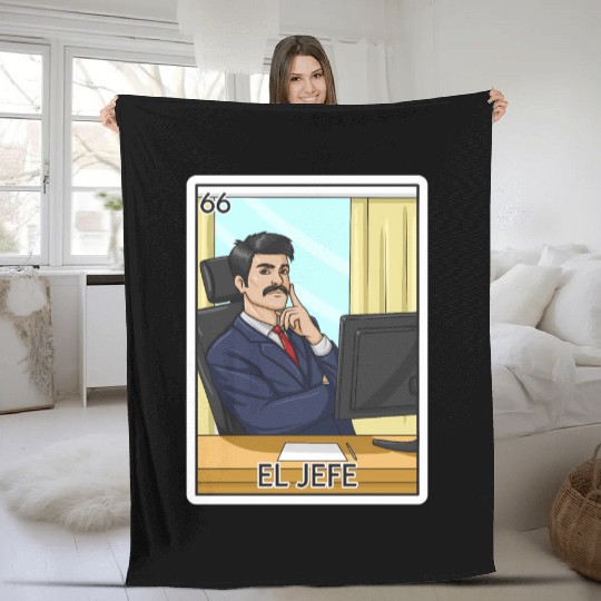 El Jefe The Boss Card Mecan Lottery The Chief Fleece Blankets
