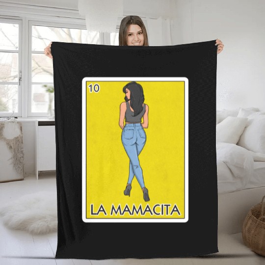 La Mamacita Hot Latina Card Mexican La Mamacita Fleece Blankets