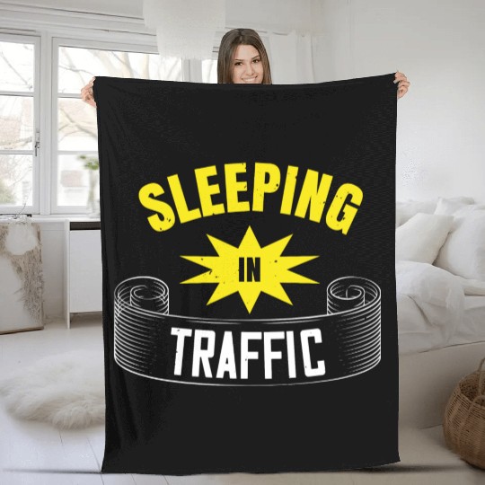 Sleeping In Traffic Fleece Blankets