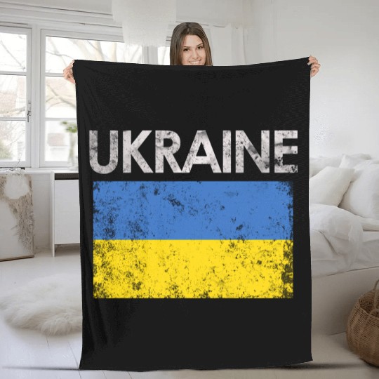 Ukraine Ukrainian Flag Pride Fleece Blankets