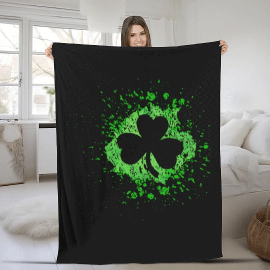 2-Sided Erin Go Bragh Shamrock Celtic Knot And Fleece Blankets