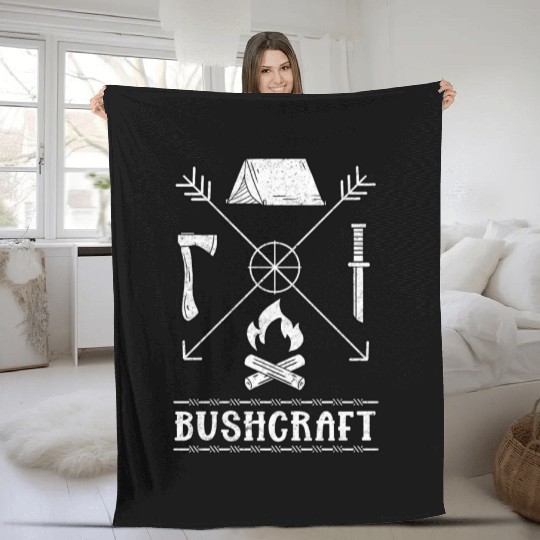 Nature Bushcraft Outdoor Wilderness Fleece Blankets