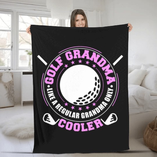 Golf Grandma Like A Regular Grandma Only Cooler Fleece Blankets