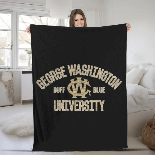 George Washington Colonials Arch Over Team Color Fleece Blankets