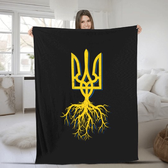 Ukraine Symbol Roo I Stand With Ukraine Free Fleece Blankets