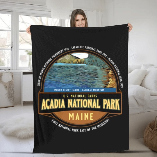 Acadia National Park Maine Vacation Fleece Blankets