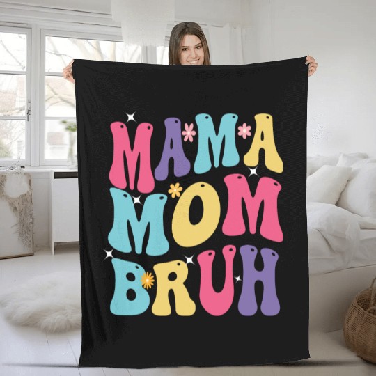 MAMA MOM BRUH Fleece Blankets