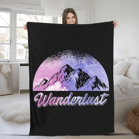 Wanderlust Mountaineer Hiker Summit sport Fleece Blankets