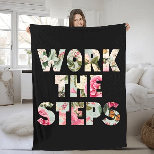Work the Steps roses Fleece Blankets