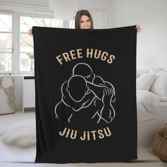 Jiu Jitsu Free Hugs Jujitsu Bjj Mma Fleece Blankets