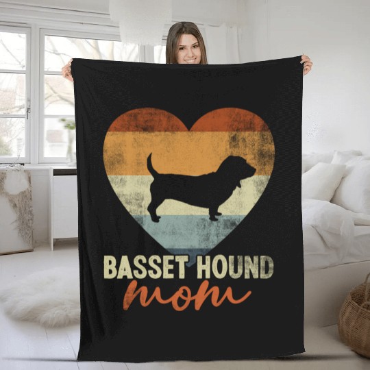 Basset Hound Mom Dog Mother'S Day Fleece Blankets