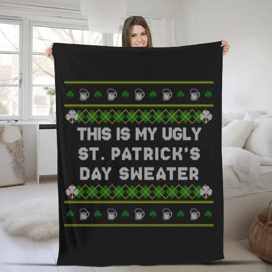 St Patrick'S Day Ugly Beer Drinking Fleece Blankets