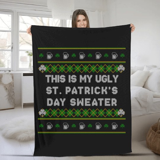 St Patrick'S Day Ugly Beer Drinking Fleece Blankets