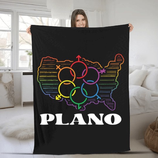 Plano Pride Month Pride Flag LGBT Community LGBTQ Fleece Blankets