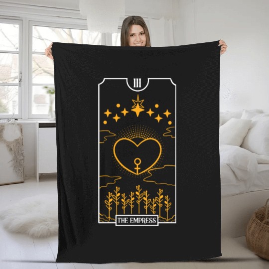 Empress Black Tarot Card Occultism Devil Gothic Fleece Blankets