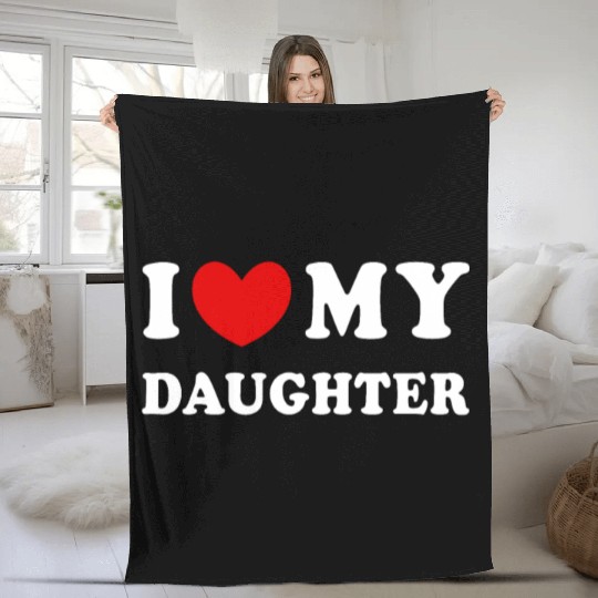 I Love My Daughter, I Heart My Daughter Fleece Blankets