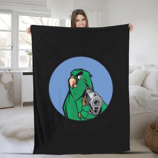 Bird Cartoon Birdwatching Bird Owner Fleece Blankets