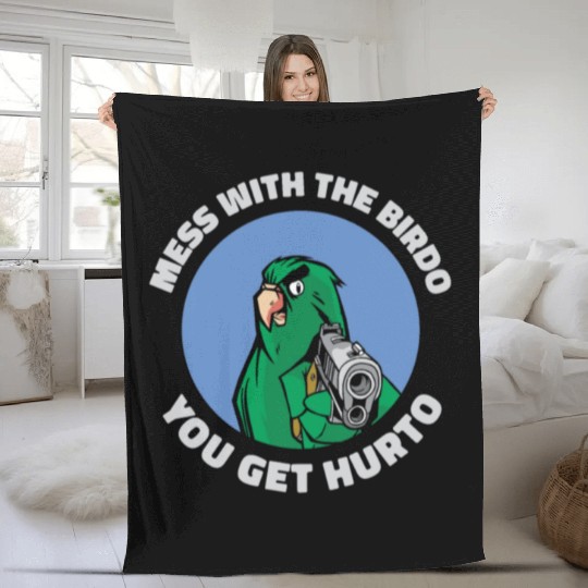 Bird Cartoon Birdwatching Bird Owner Fleece Blankets