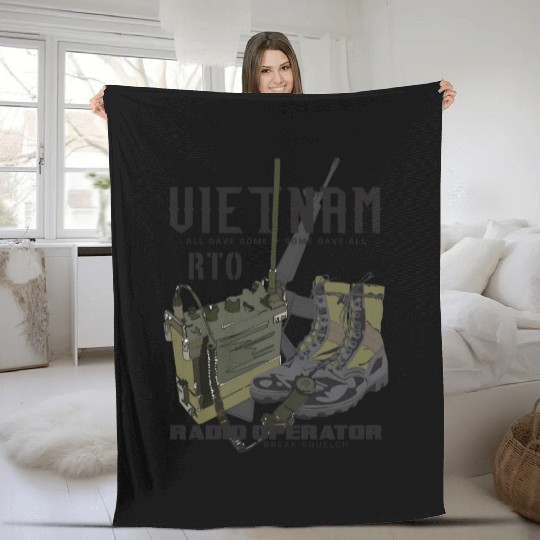 Vietnam Veteran Radio Operator Fleece Blankets