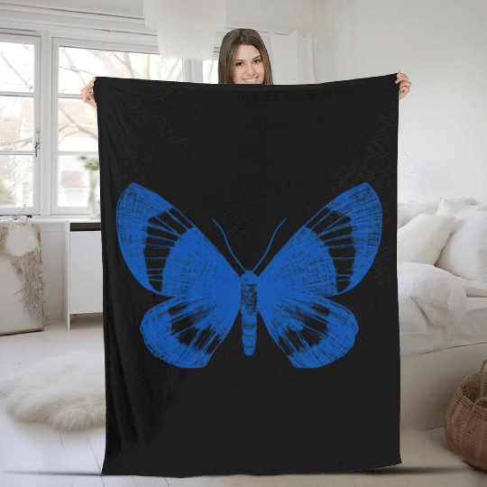 Butterfly flower pattern Fleece Blankets
