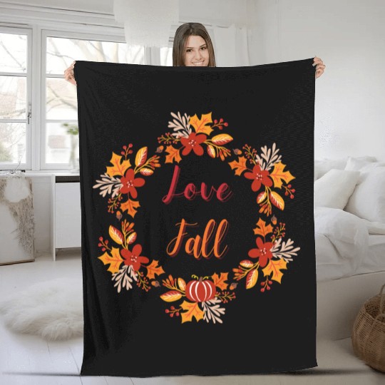 Hello Fall Sweet Autumn Fleece Blankets