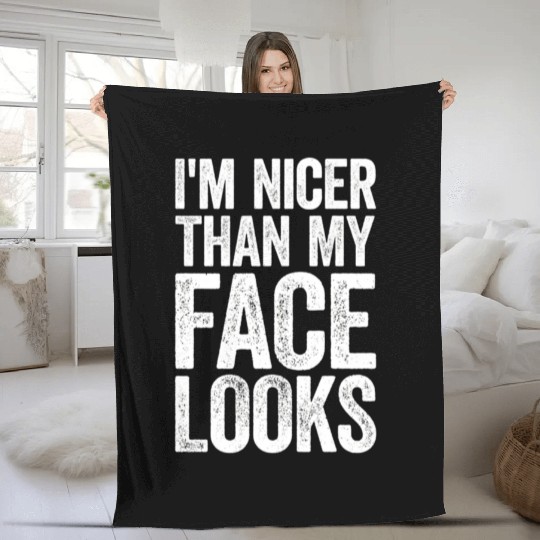I'M er Than My Face Loo Strongman Gym Workout Fleece Blankets