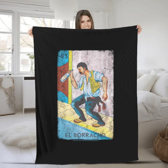 Loteria El Borracho Colorful Tarot Card Fleece Blankets