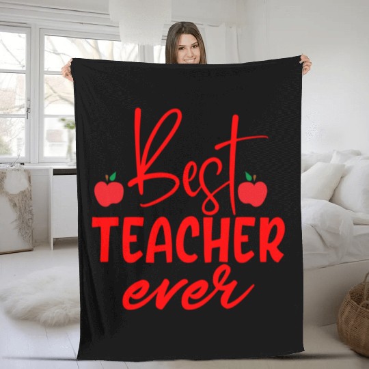 Red Quote Best Teacher Ever Fleece Blankets