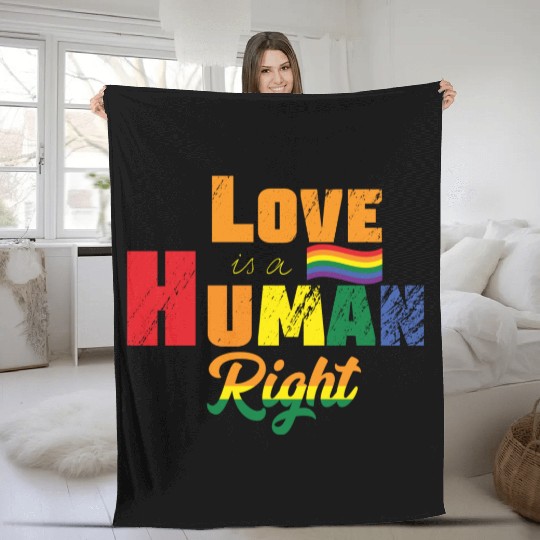 Love is Human Right LGBT Gay Pride Fleece Blankets