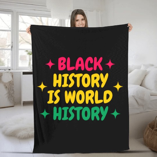 Black History Is World History Fleece Blankets