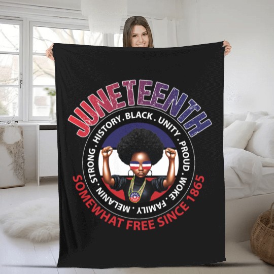 Juneteenth Red White and Blue Power Fleece Blankets