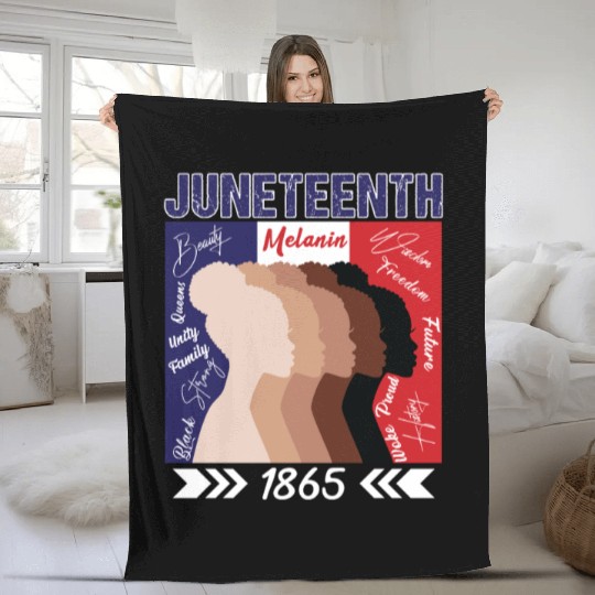 Celebrating Juneteenth with Melanin Women Fleece Blankets