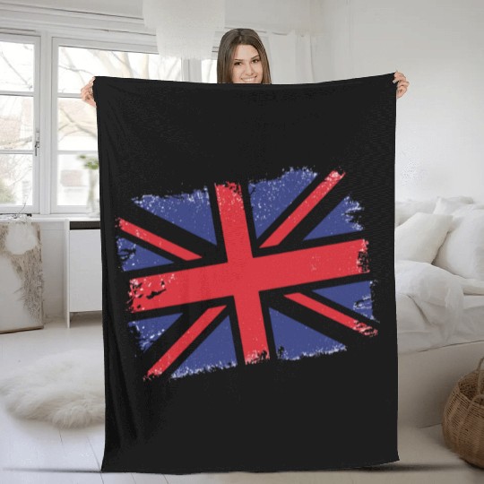 Union Jack Vintage UK Flag Great Britain UK Fleece Blankets
