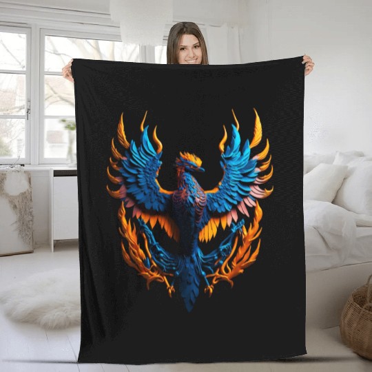 Neon Phoenix Fleece Blankets