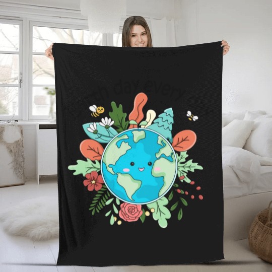 Earth Day Every Day Save The Planet Nature Lovers Fleece Blankets