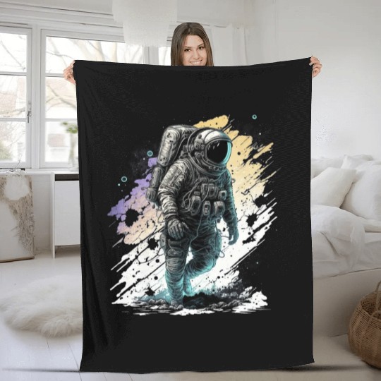 Space Street Art An Explorers Journey in the Stars Fleece Blankets