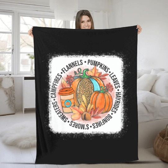 It's Fall Y'all Happy Fall Vibes Autumn Leaves Fleece Blankets