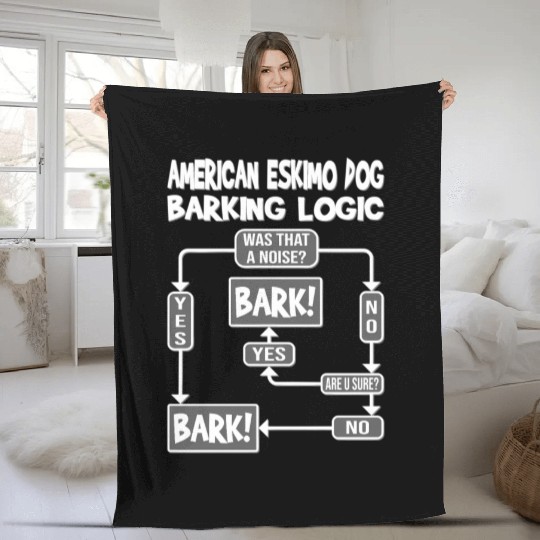 Dog Barking Logic Dog American Eimo Dog Fleece Blankets