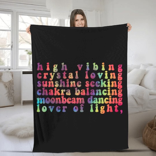 High Vibing Crystal Loving Sunshine Seeking Chakra Fleece Blankets