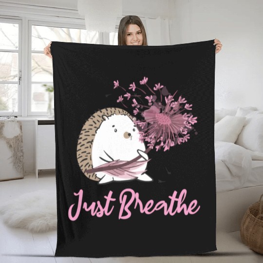 Just Breathe Dandelion Wildflower Botaal Nature Fl Fleece Blankets