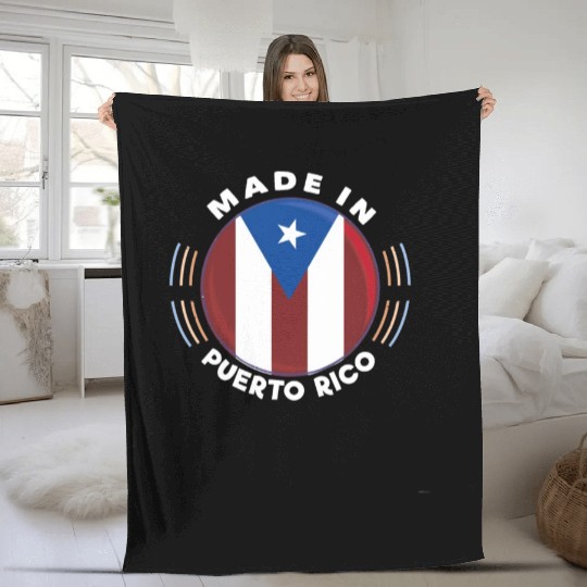 Made In Puerto Rico Vintage Puerto Rico Flag By Fleece Blankets