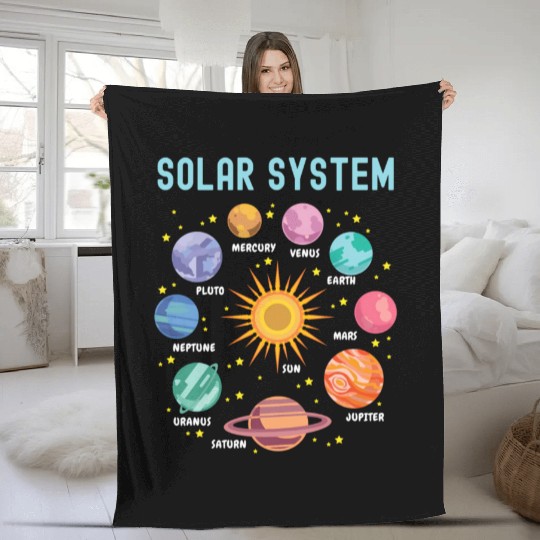 Solar System Planets Science Fleece Blankets