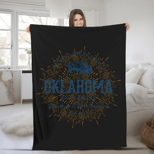 State Of Oklahoma Fleece Blankets