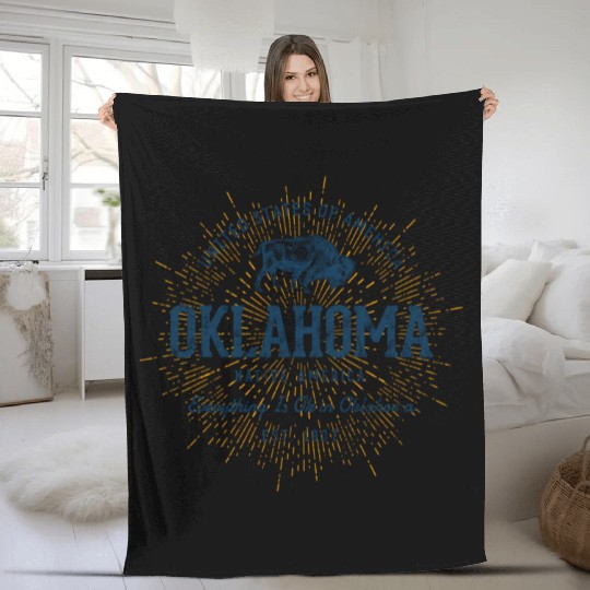 State Of Oklahoma Fleece Blankets