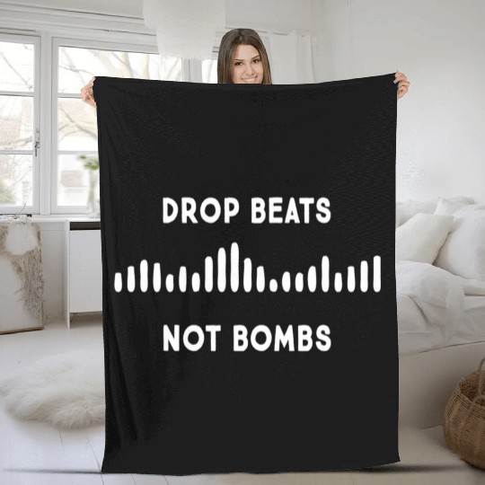 Drop Beats Not Bombs Anti-War Musician Fleece Blankets